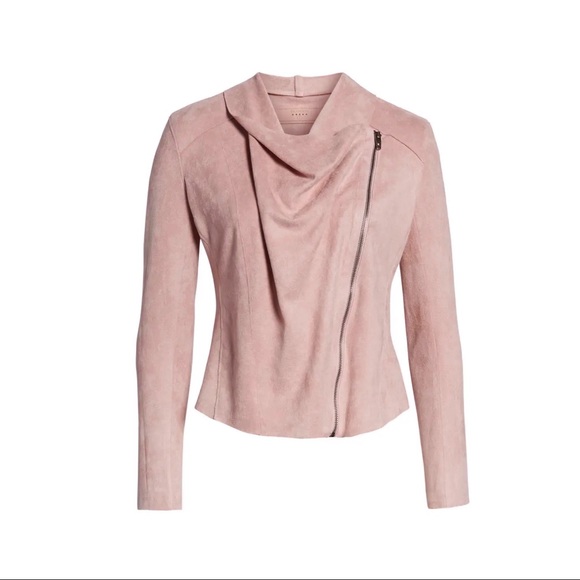 NEW BLANKNYC PINK FAUX SUEDE DRAPE FRONT JACKET - Picture 9 of 10